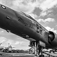 Buy canvas prints of  Mirage  jet aircraft monochrome by Robert Gipson