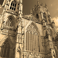 Buy canvas prints of York Minster West in Sepia. by Robert Gipson