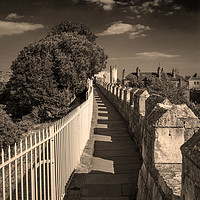 Buy canvas prints of York Roman wall walk in sepia by Robert Gipson