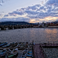 Buy canvas prints of Prague at dusk by Andy Wager