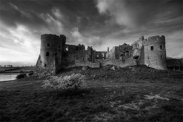 Carew Castle Mono Picture Board by Steve Purnell