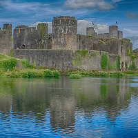 Buy canvas prints of Caerphilly Castle Reflections by Steve Purnell