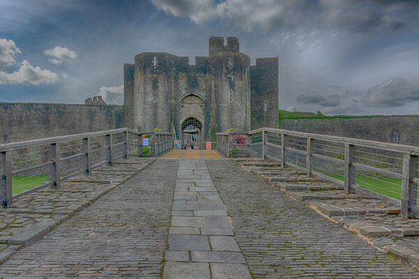 Caerphilly Castle The Gatehouse Picture Board by Steve Purnell