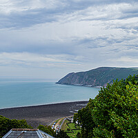 Buy canvas prints of Lynmouth Bay From Lynton by Steve Purnell