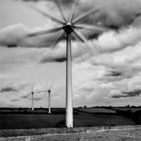 Buy canvas prints of Wind Turbines Mono by Steve Purnell