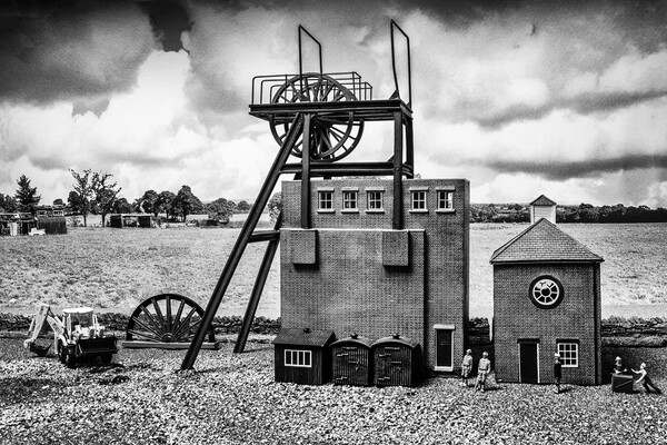 A Busy Day at Smallville Colliery Picture Board by Steve Purnell