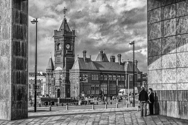 Cardiffs Iconic Pierhead Building Picture Board by Steve Purnell