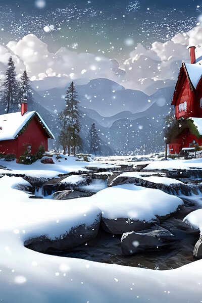 Winter Snow Scene 2 Picture Board by Steve Purnell