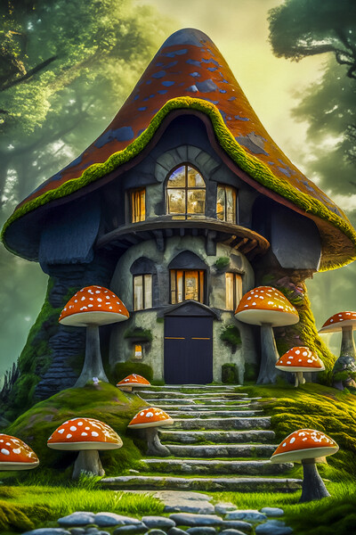 Toadstool Cottage 1 Picture Board by Steve Purnell
