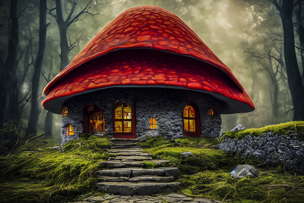 Toadstool Cottage 1 Picture Board by Steve Purnell