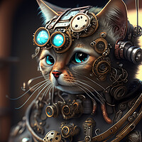 Buy canvas prints of Steampunk Cat by Steve Purnell