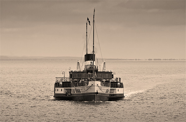 Waverley Paddle Steamer Sepia Picture Board by Steve Purnell