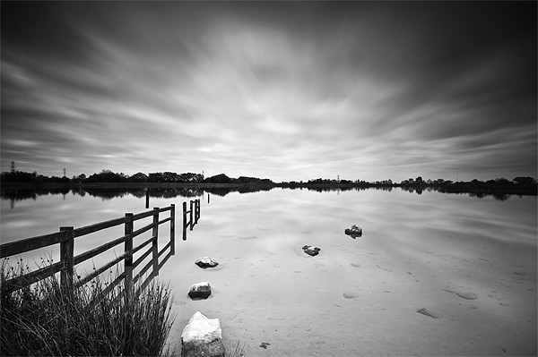 Penyfan Pond Monochrome Picture Board by Steve Purnell
