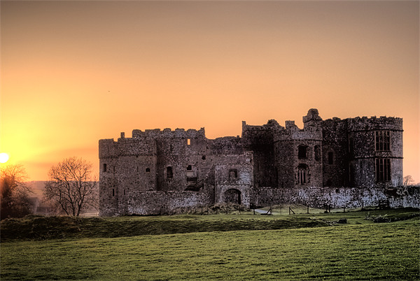 Sunset over Carew Castle Picture Board by Steve Purnell