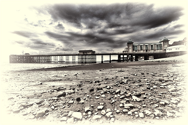 Penarth Pier toned Picture Board by Steve Purnell