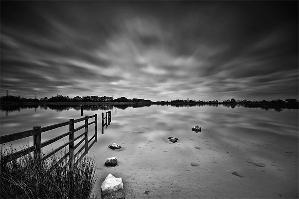 Lake Long Exposure Mono Picture Board by Steve Purnell