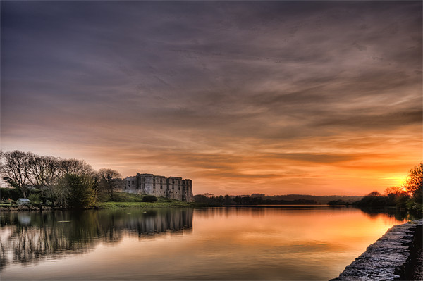 Carew Castle Sunset Picture Board by Steve Purnell