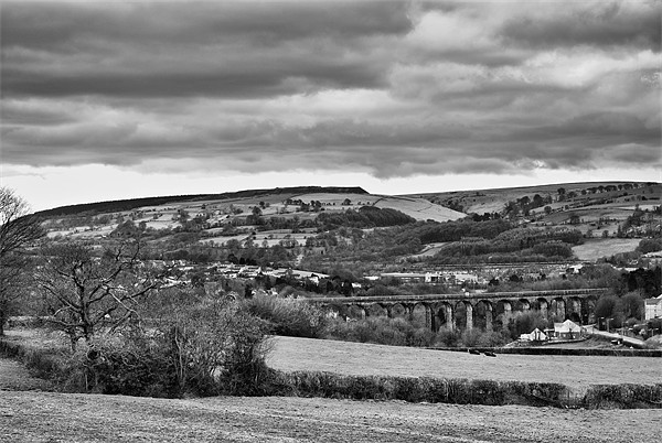 Hengoed Viaduct Mono Picture Board by Steve Purnell