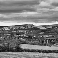Buy canvas prints of Hengoed Viaduct Mono by Steve Purnell
