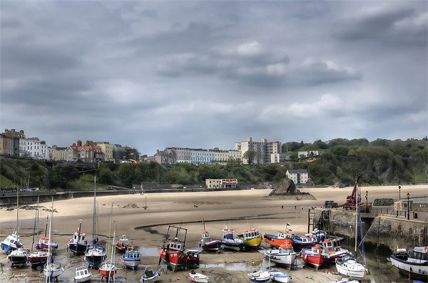 Tenby North Beach Harbour View Picture Board by Steve Purnell