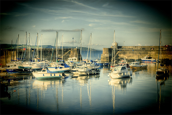 Saundersfoot Boats Lomo Picture Board by Steve Purnell