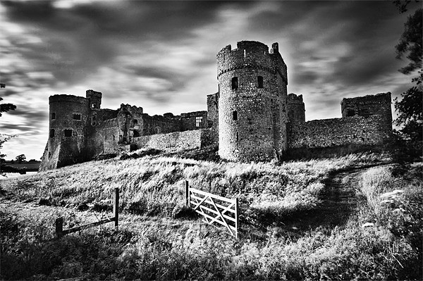 Carew Castle Long Exposure 2 Mono Picture Board by Steve Purnell