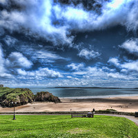 Buy canvas prints of Caldey Island from Tenby 2 by Steve Purnell