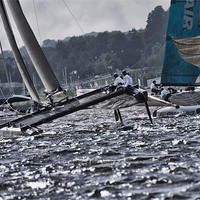 Buy canvas prints of Extreme 40 Catamarans Racing by Steve Purnell
