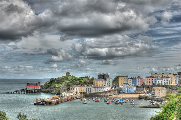 Tenby Harbour 2 Painterly Picture Board by Steve Purnell