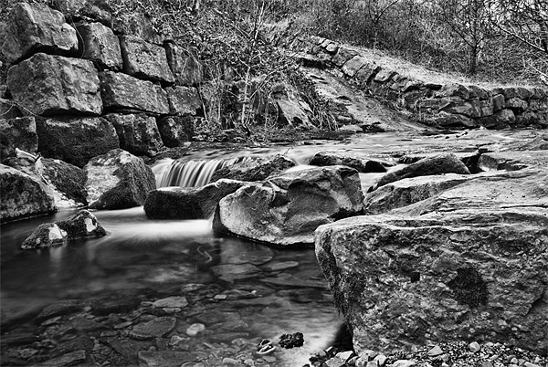 Waterfall Mono Picture Board by Steve Purnell