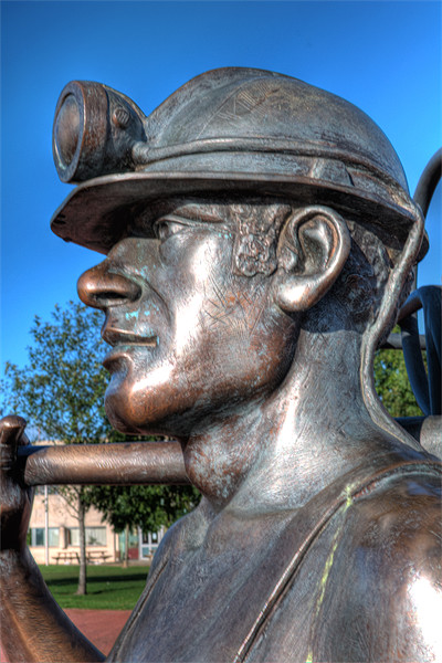 Miner Statue Picture Board by Steve Purnell