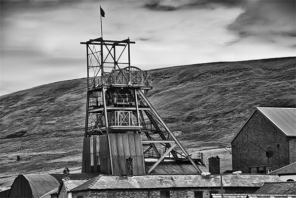 Big Pit Colliery Monochrome Picture Board by Steve Purnell
