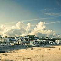 Buy canvas prints of Saundersfoot Town Lomo by Steve Purnell