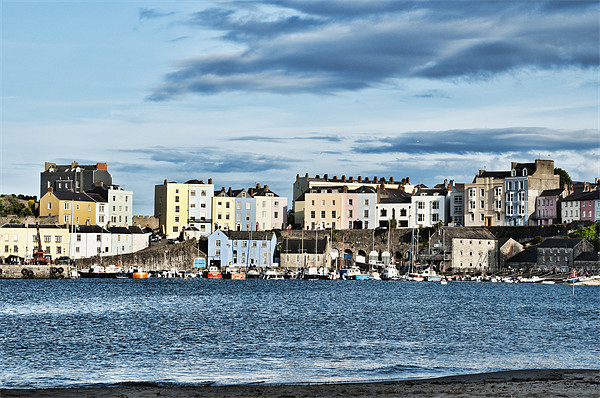 Evening sunshine over Tenby Picture Board by Steve Purnell