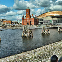 Buy canvas prints of Cardiff Bay Panorama by Steve Purnell