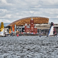 Buy canvas prints of Extreme 40 At Cardiff Bay by Steve Purnell