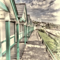 Buy canvas prints of Langland Bay Beach Huts 2 by Steve Purnell