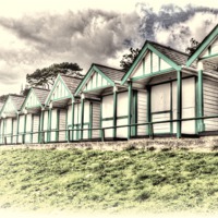 Buy canvas prints of Langland Bay Beach Huts 4 by Steve Purnell