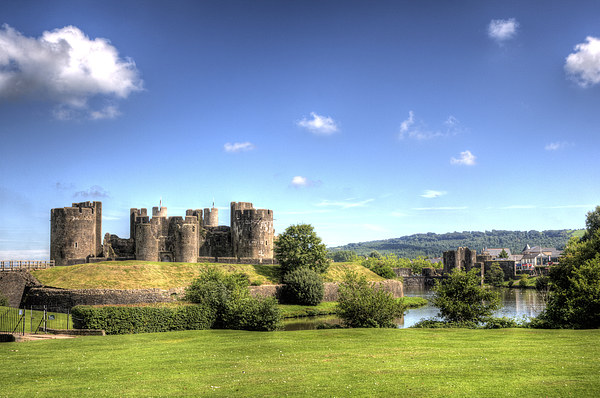 Caerphilly Castle 4 Picture Board by Steve Purnell
