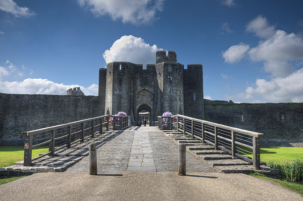 Caerphilly Castle Main Gate Picture Board by Steve Purnell