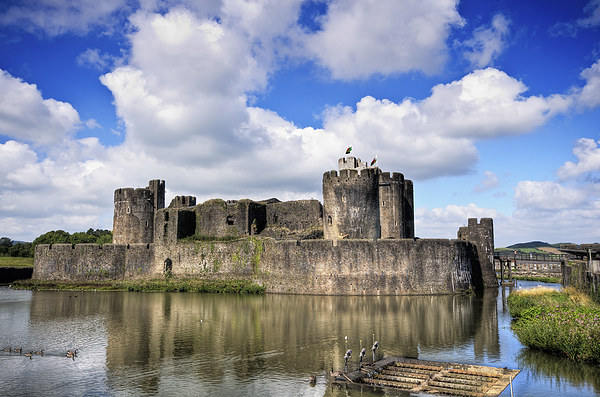 Caerphilly Castle 5 Picture Board by Steve Purnell