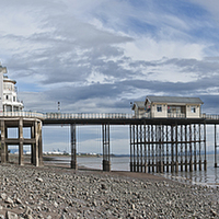 Buy canvas prints of Penarth Pier Panorama 1 by Steve Purnell
