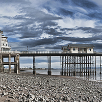 Buy canvas prints of Penarth Pier Panorama 2 by Steve Purnell