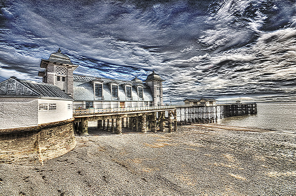 Penarth Pier Textured Picture Board by Steve Purnell