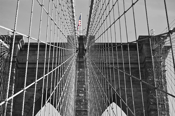 Brooklyn Bridge Colour Pop Picture Board by Steve Purnell
