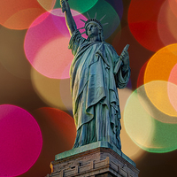 Buy canvas prints of Liberty Bokeh by Steve Purnell