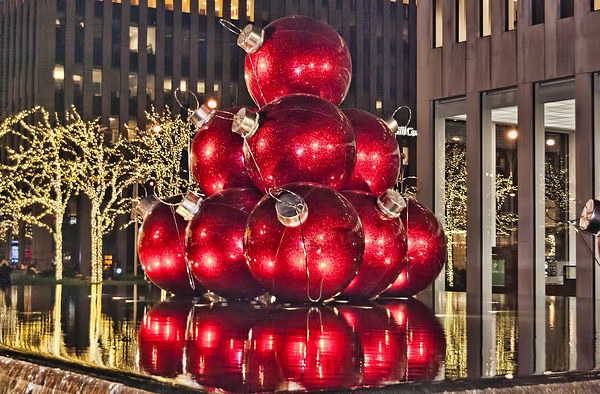 Christmas On 5th Avenue Manhattan 2 Picture Board by Steve Purnell