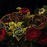 Buy canvas prints of Glowing Roses by Steve Purnell