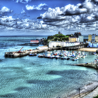 Buy canvas prints of Tenby Harbour Painterly by Steve Purnell