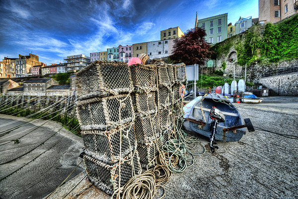 Tenby Lobster Traps Picture Board by Steve Purnell